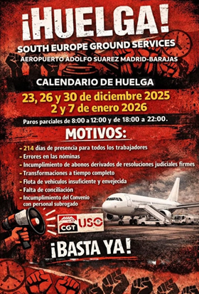 Comunicado de la sección sindical de cnt en south europe ground services En defensa del derecho de huelga y contra la represión sindical